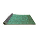 Sideview of Oriental Turquoise Industrial Rug, urb3201turq