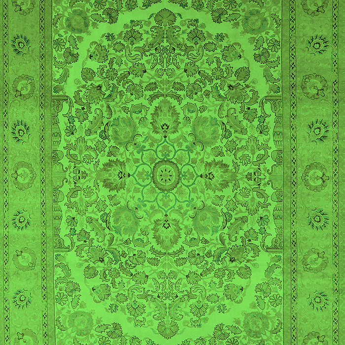 Machine Washable Oriental Green Industrial Area Rugs, wshurb3201grn