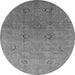 Round Oriental Gray Industrial Rug, urb3202gry