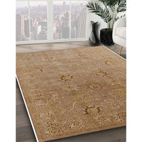 Mid-Century Modern Light Brown Oriental Rug, urb3202