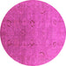 Round Oriental Pink Industrial Rug, urb3202pnk