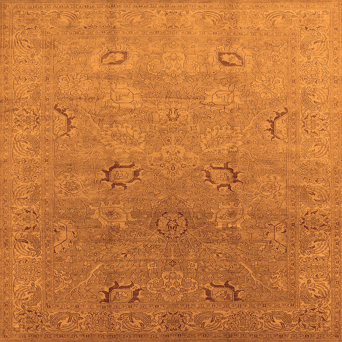 Square Oriental Orange Industrial Rug, urb3202org
