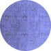 Round Oriental Blue Industrial Rug, urb3202blu