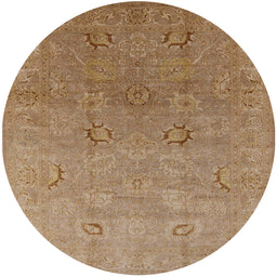 Round Machine Washable Industrial Modern Light Brown Rug, wshurb3202