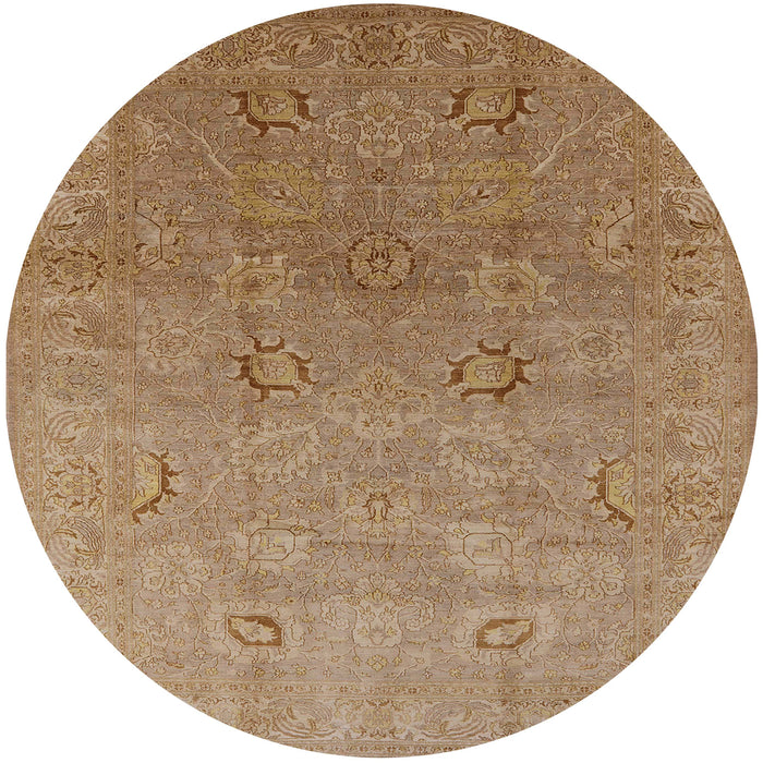 Round Machine Washable Industrial Modern Light Brown Rug, wshurb3202