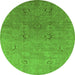 Round Oriental Green Industrial Rug, urb3202grn