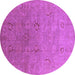 Round Oriental Purple Industrial Rug, urb3202pur