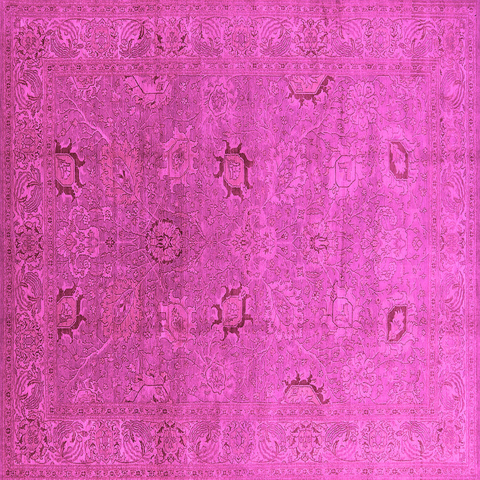 Square Machine Washable Oriental Pink Industrial Rug, wshurb3202pnk