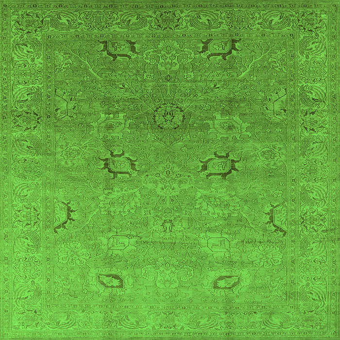 Square Oriental Green Industrial Rug, urb3202grn
