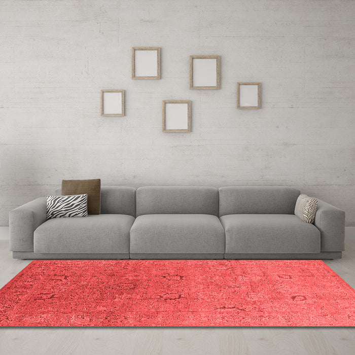 Industrial Red Washable Rugs