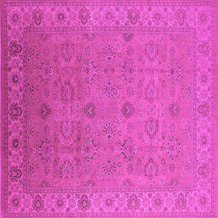Square Machine Washable Oriental Pink Industrial Rug, wshurb3203pnk