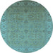 Round Oriental Light Blue Industrial Rug, urb3203lblu