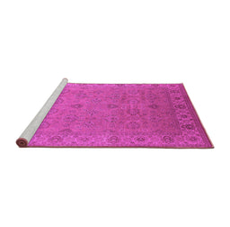 Sideview of Machine Washable Oriental Pink Industrial Rug, wshurb3203pnk