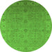 Round Oriental Green Industrial Rug, urb3203grn