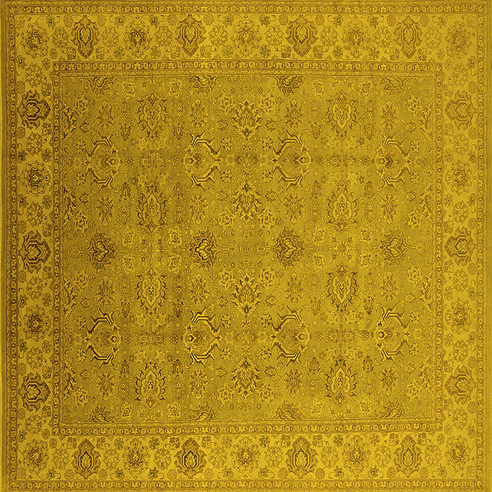 Square Machine Washable Oriental Yellow Industrial Rug, wshurb3203yw