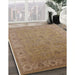 Mid-Century Modern Light Brown Oriental Rug in Family Room, urb3203