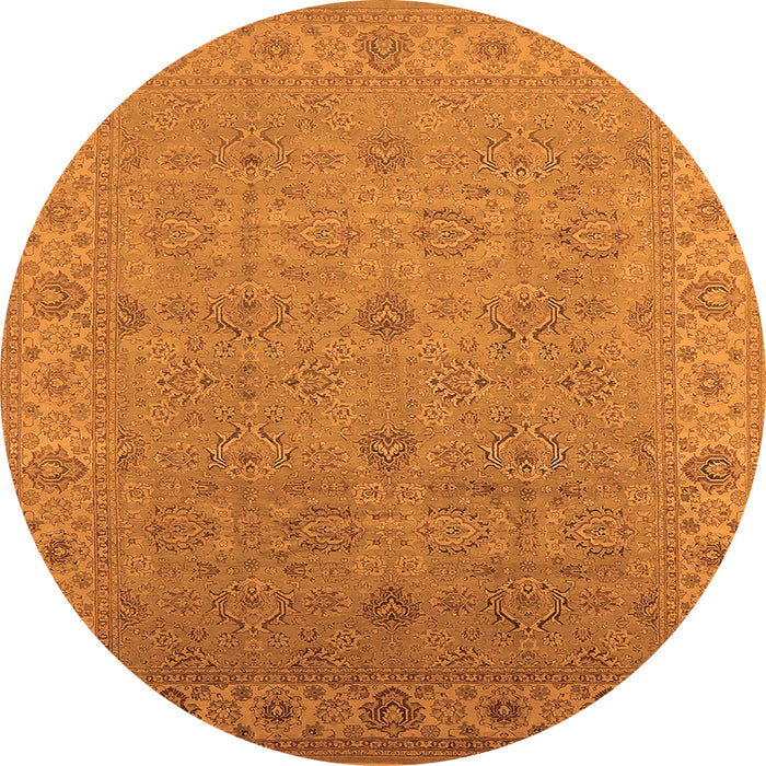 Round Oriental Orange Industrial Rug, urb3203org