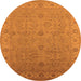 Round Oriental Orange Industrial Rug, urb3203org