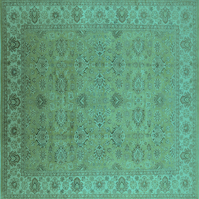 Square Oriental Turquoise Industrial Rug, urb3203turq