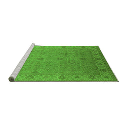 Sideview of Machine Washable Oriental Green Industrial Area Rugs, wshurb3203grn