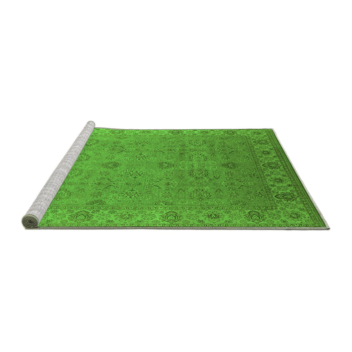 Sideview of Machine Washable Oriental Green Industrial Area Rugs, wshurb3203grn