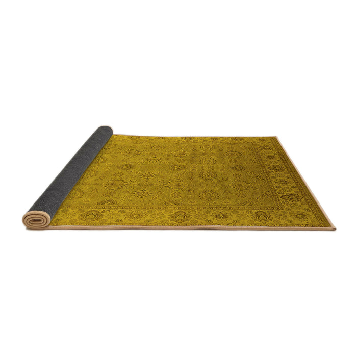 Sideview of Oriental Yellow Industrial Rug, urb3203yw