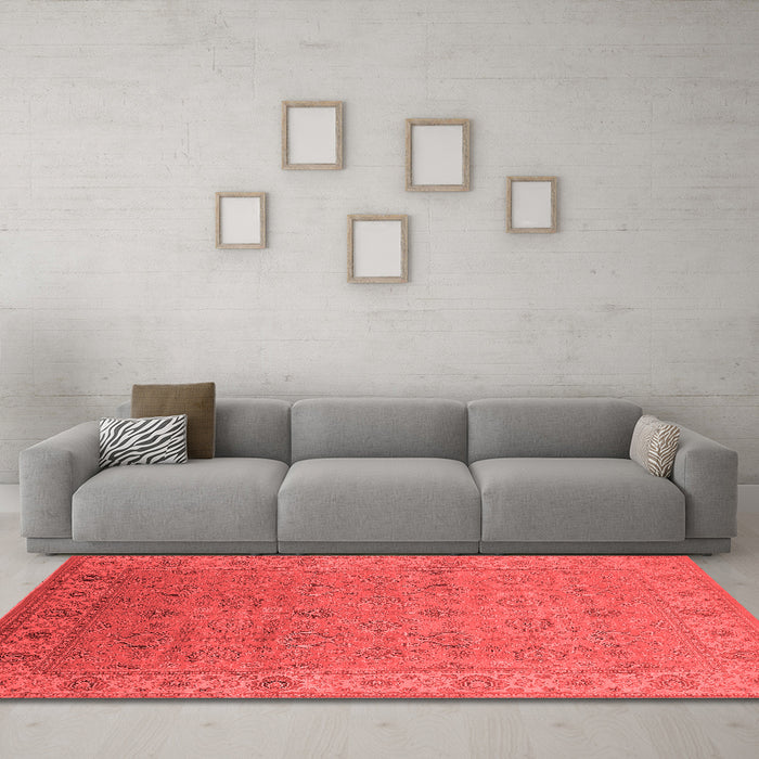 Industrial Red Washable Rugs