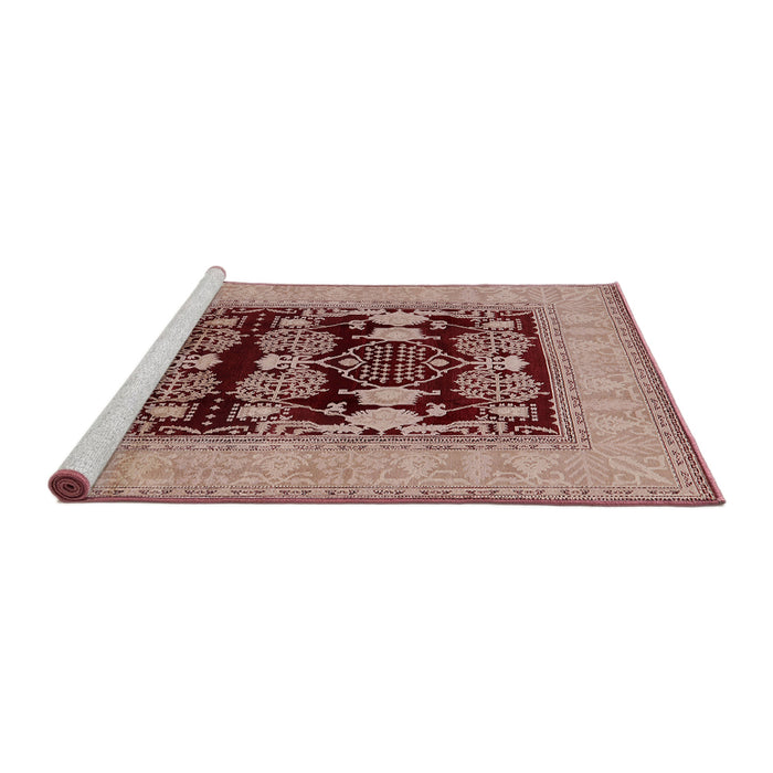 Sideview of Machine Washable Industrial Modern Dark Salmon Pink Rug, wshurb3204