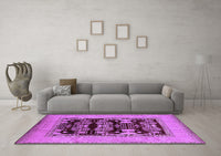 Machine Washable Oriental Purple Industrial Rug, wshurb3204pur