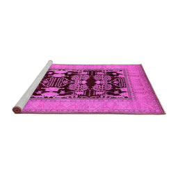 Sideview of Machine Washable Oriental Pink Industrial Rug, wshurb3204pnk