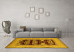 Machine Washable Oriental Yellow Industrial Rug in a Living Room, wshurb3204yw