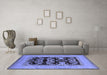 Machine Washable Oriental Blue Industrial Rug in a Living Room, wshurb3204blu