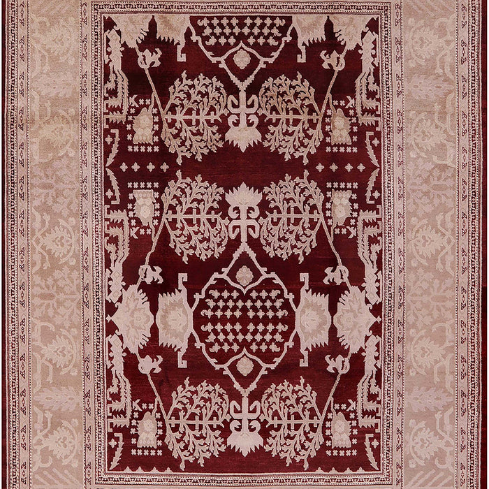 Mid-Century Modern Dark Salmon Pink Oriental Rug, urb3204