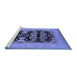 Sideview of Machine Washable Oriental Blue Industrial Rug, wshurb3204blu