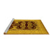 Sideview of Machine Washable Oriental Yellow Industrial Rug, wshurb3204yw