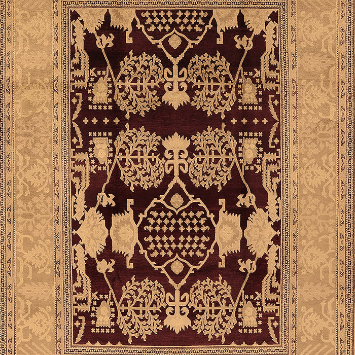 Machine Washable Oriental Brown Industrial Rug, wshurb3204brn