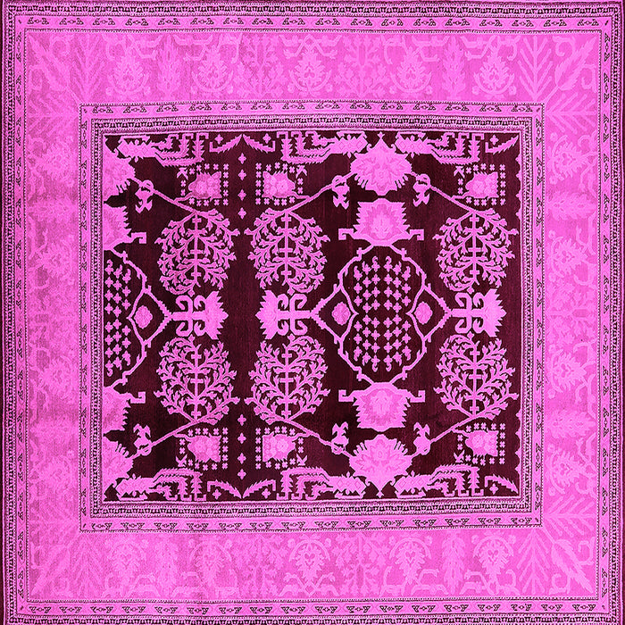 Square Machine Washable Oriental Pink Industrial Rug, wshurb3204pnk