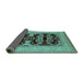 Sideview of Oriental Turquoise Industrial Rug, urb3204turq