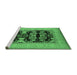 Sideview of Machine Washable Oriental Emerald Green Industrial Area Rugs, wshurb3204emgrn