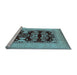 Sideview of Machine Washable Oriental Light Blue Industrial Rug, wshurb3204lblu