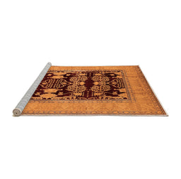 Sideview of Machine Washable Oriental Orange Industrial Area Rugs, wshurb3204org