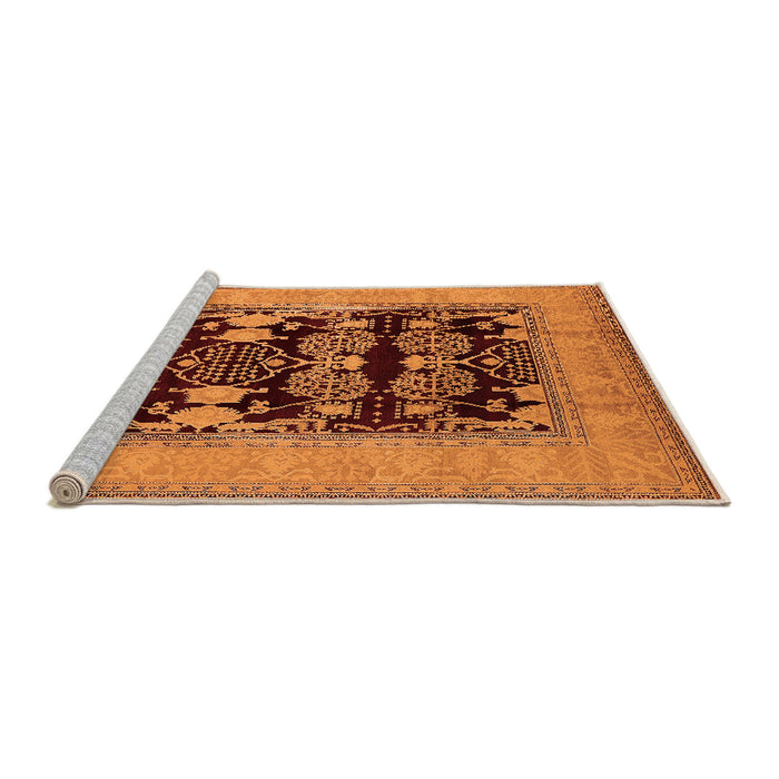 Sideview of Machine Washable Oriental Orange Industrial Area Rugs, wshurb3204org