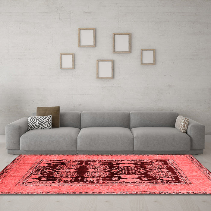 Industrial Red Washable Rugs
