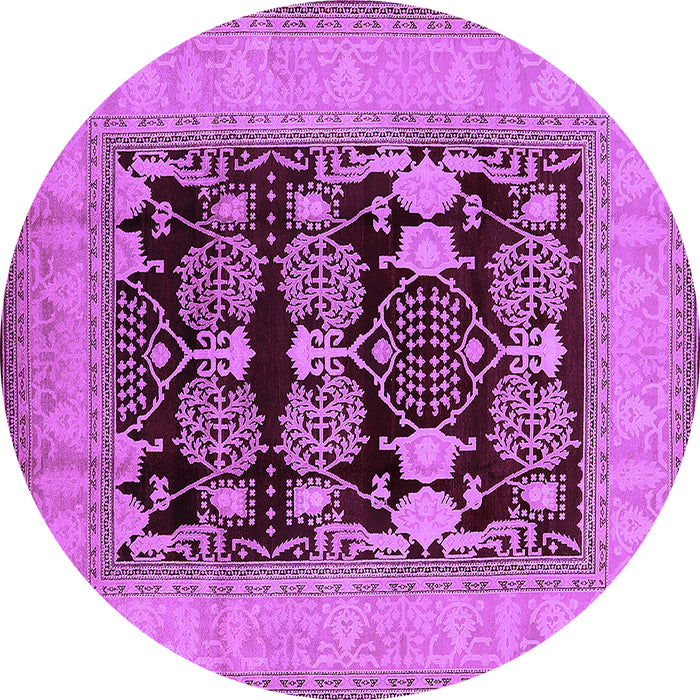 Round Oriental Purple Industrial Rug, urb3204pur