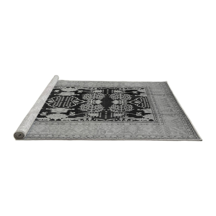 Sideview of Machine Washable Oriental Gray Industrial Rug, wshurb3204gry