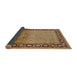 Sideview of Mid-Century Modern Mahogany Brown Oriental Rug, urb3205