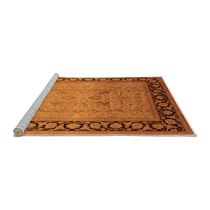 Sideview of Machine Washable Oriental Orange Industrial Area Rugs, wshurb3205org