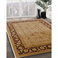 Mid-Century Modern Mahogany Brown Oriental Rug, urb3205