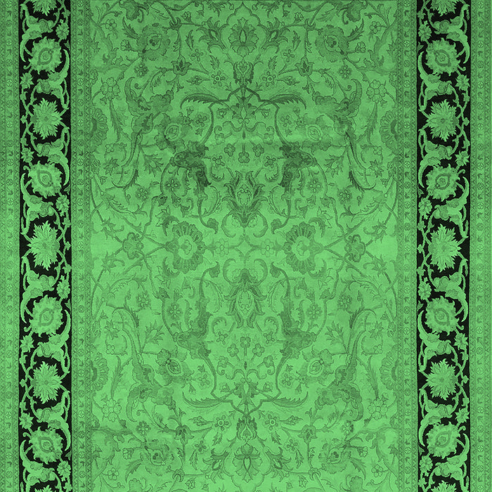 Machine Washable Oriental Emerald Green Industrial Area Rugs, wshurb3205emgrn