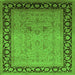 Square Oriental Green Industrial Rug, urb3205grn